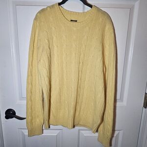 Ralph Lauren UNISEX 100% Cashmere Cable Knit Sweater Yellow W XL, M LARGE